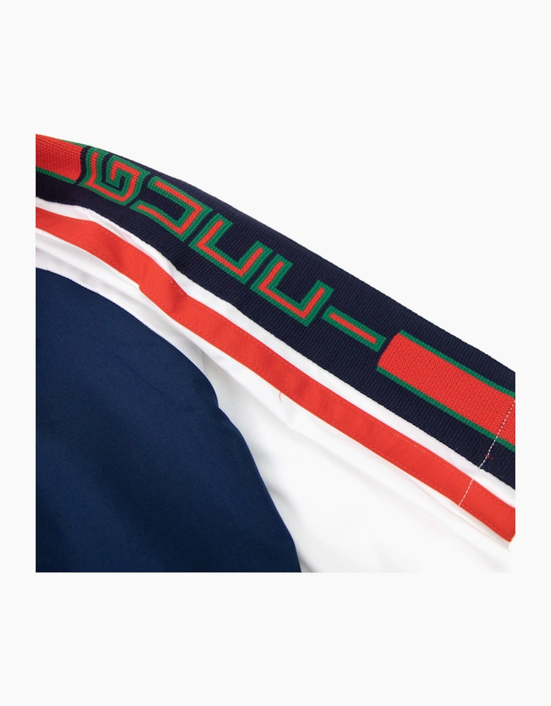 Gucci Junior Embroidered Logo S/s Shirt Navy Blue