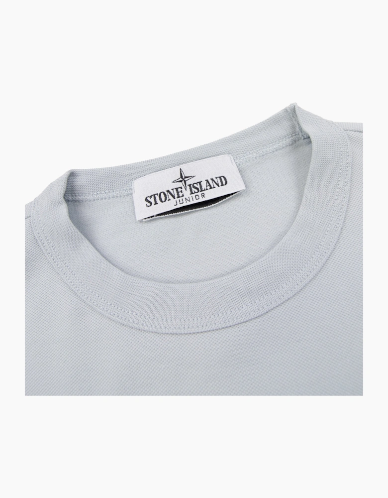 Stone Island Junior 2100001 Light Cotton Compass Patch T Shirt Sky Blue V0041