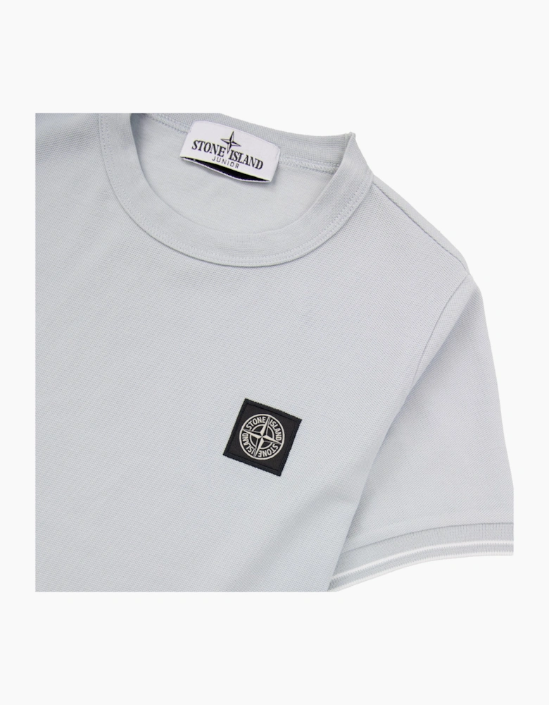 Stone Island Junior 2100001 Light Cotton Compass Patch T Shirt Sky Blue V0041