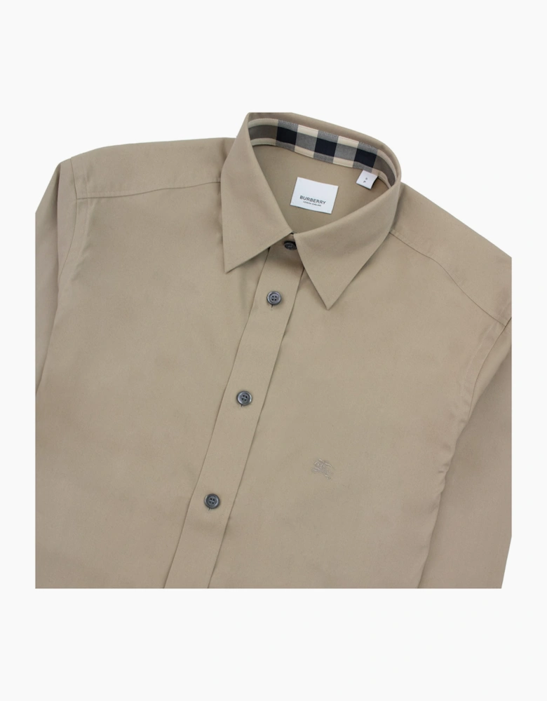 Burberry Check Collar Shirt Dark Honey