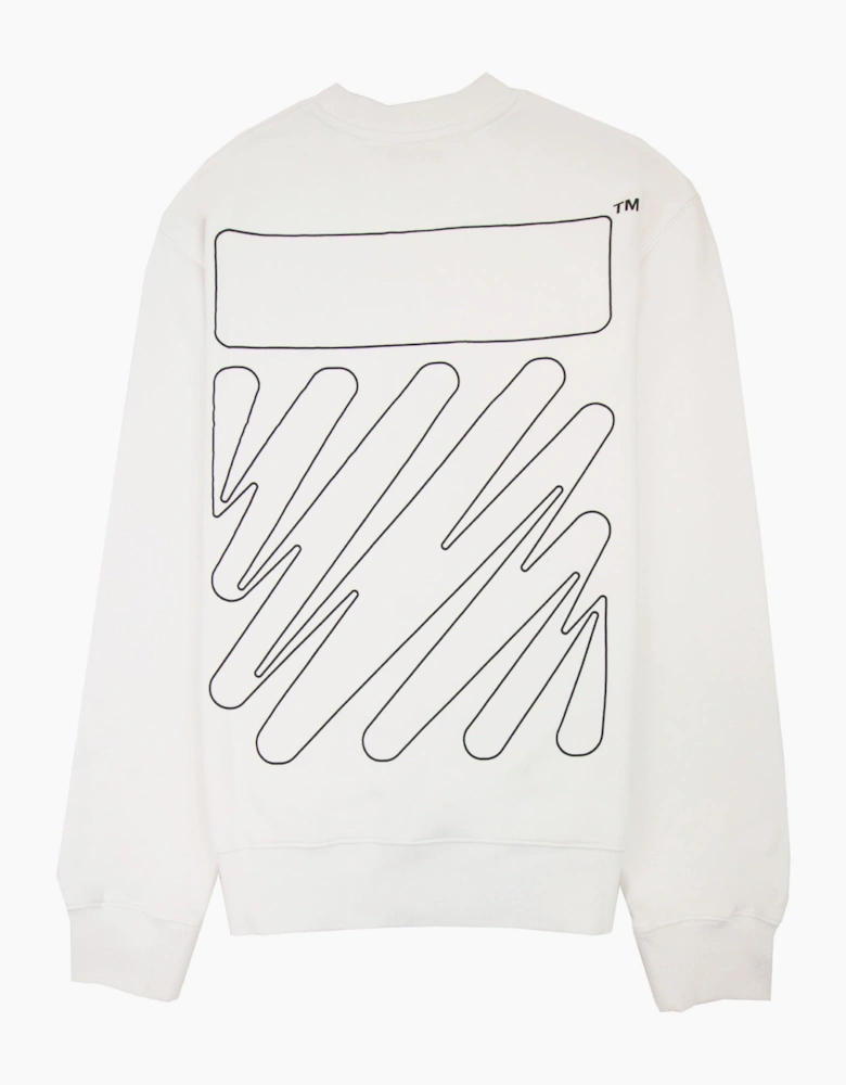 Off White Wave Outline Diag Slim Crewneck White