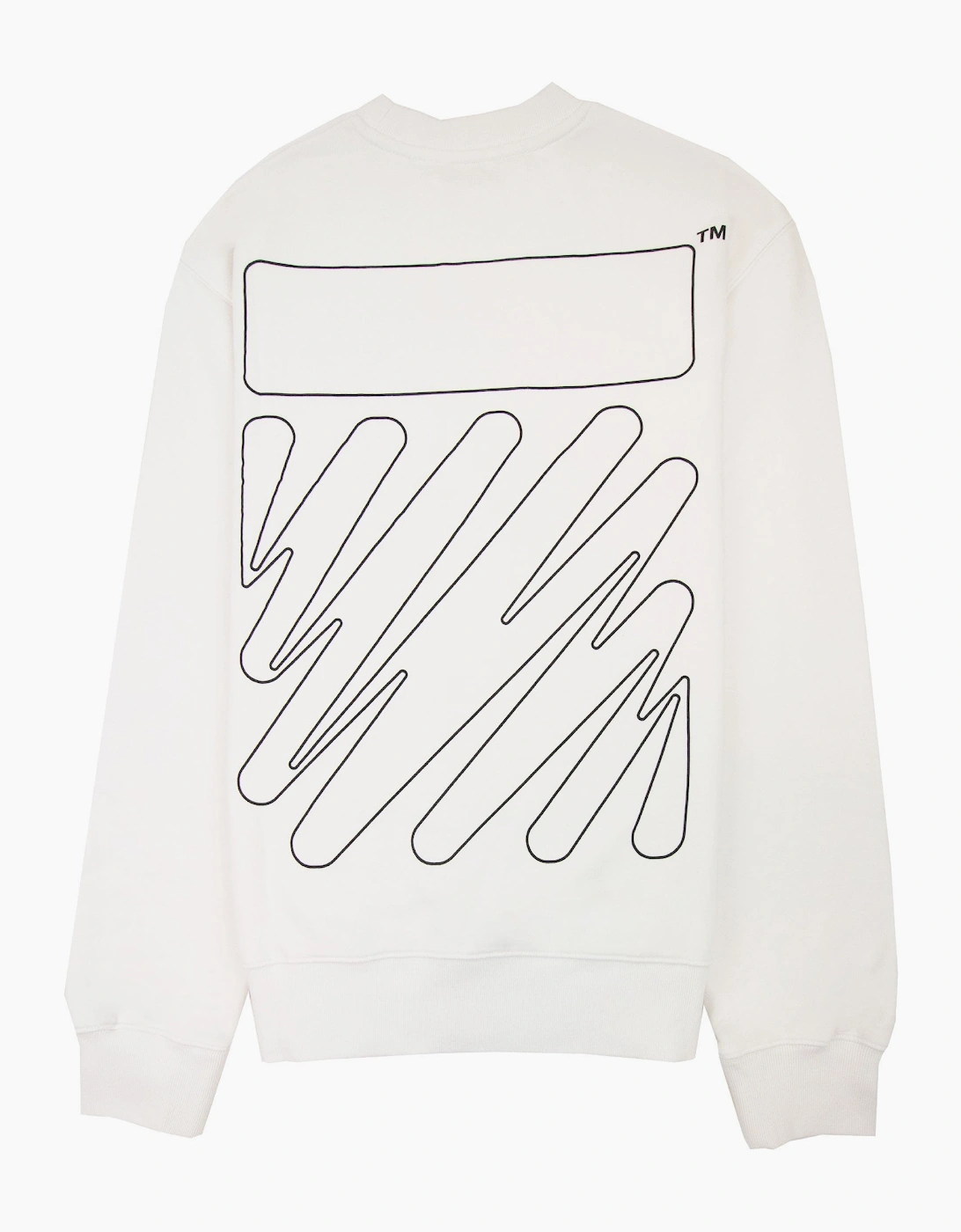 Off White Wave Outline Diag Slim Crewneck White