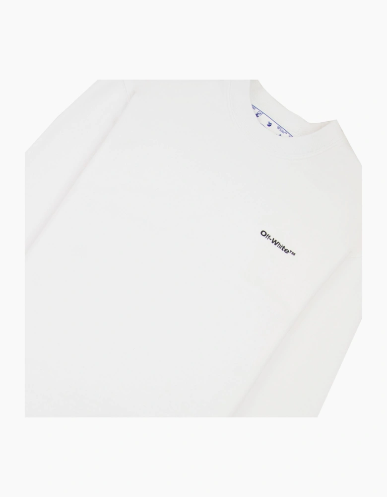Off White Wave Outline Diag Slim Crewneck White