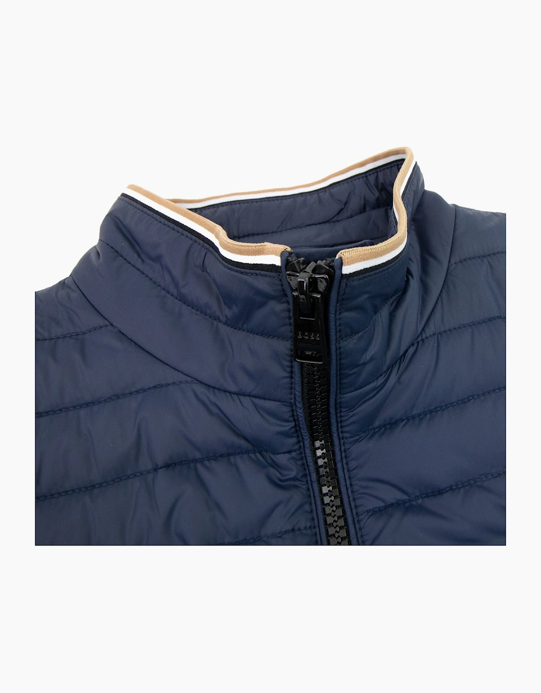 Hugo Boss Water-repellent Padded Gilet With 3d Logo Tape Navy