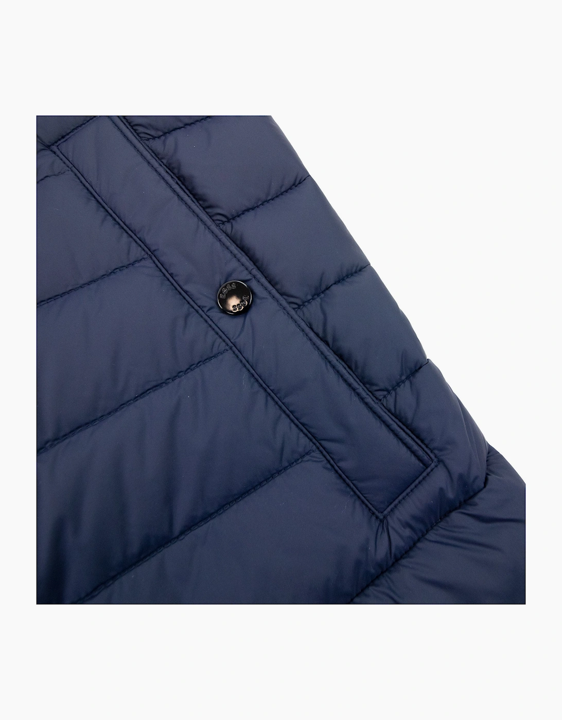 Hugo Boss Water-repellent Padded Gilet With 3d Logo Tape Navy