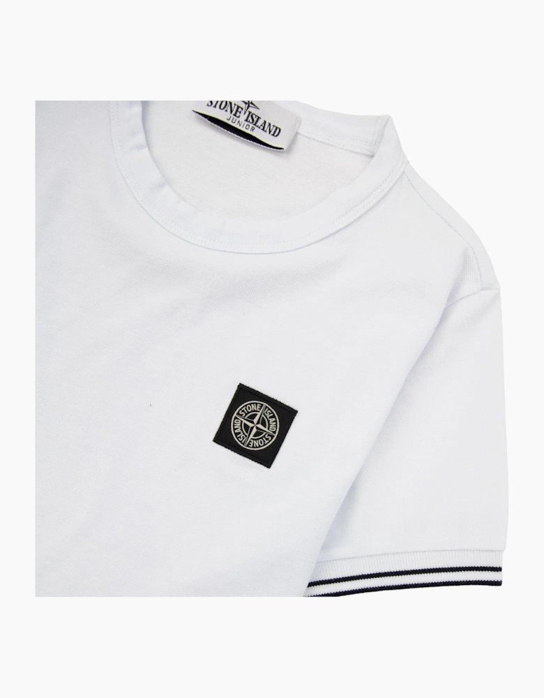 Stone Island Junior 2100001 Light Cotton Compass Patch T Shirt White V1001