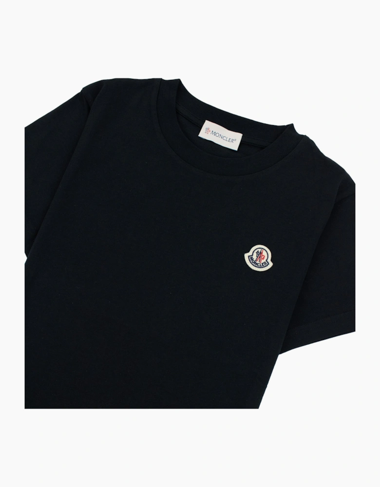 Moncler Junior Patch Logo S/s T Shirt Black 999
