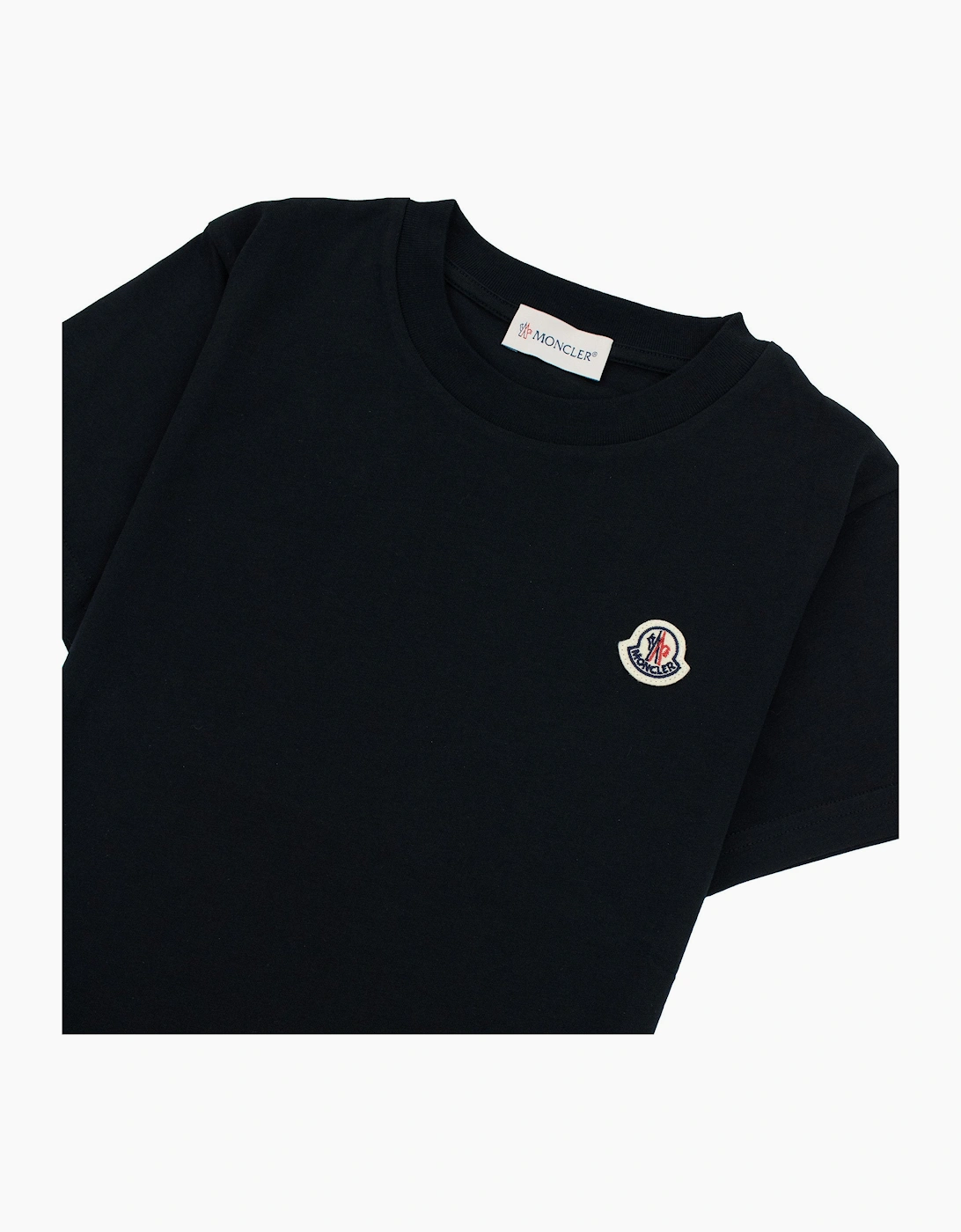 Moncler Junior Patch Logo S/s T Shirt Black 999