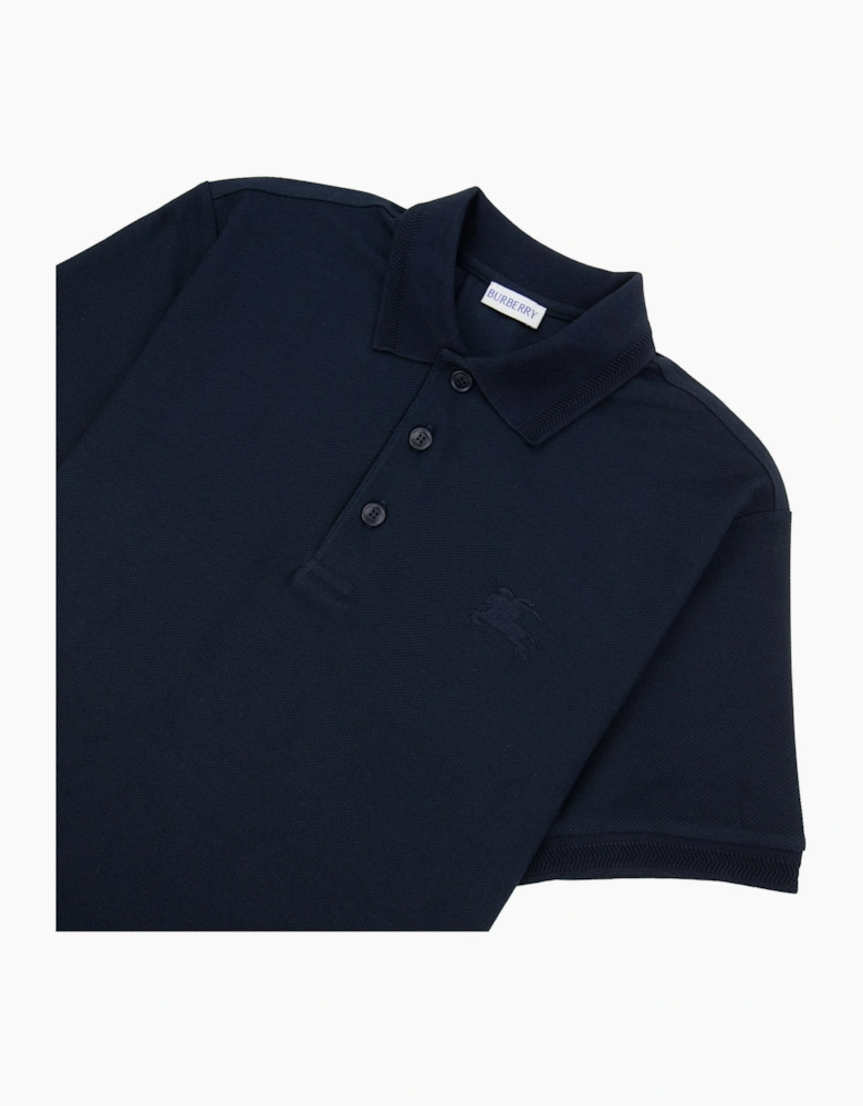 Burberry Eddie Cotton Polo Shirt Coal Blue