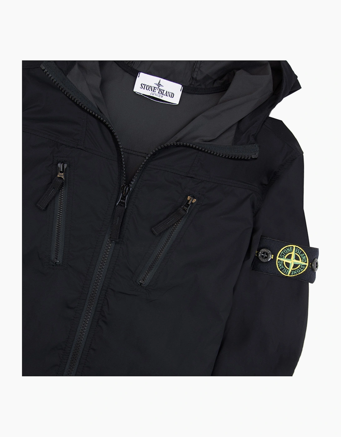 Stone Island Junior 4100005 Skin Touch Wind Resistant Jacket Black V0029