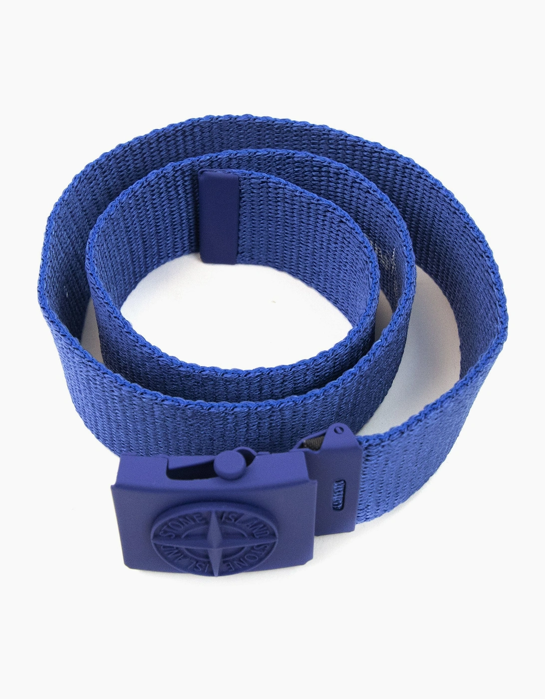 Stone Island Junior 90461 Embossed Logo Buckle Belt Blue V0024