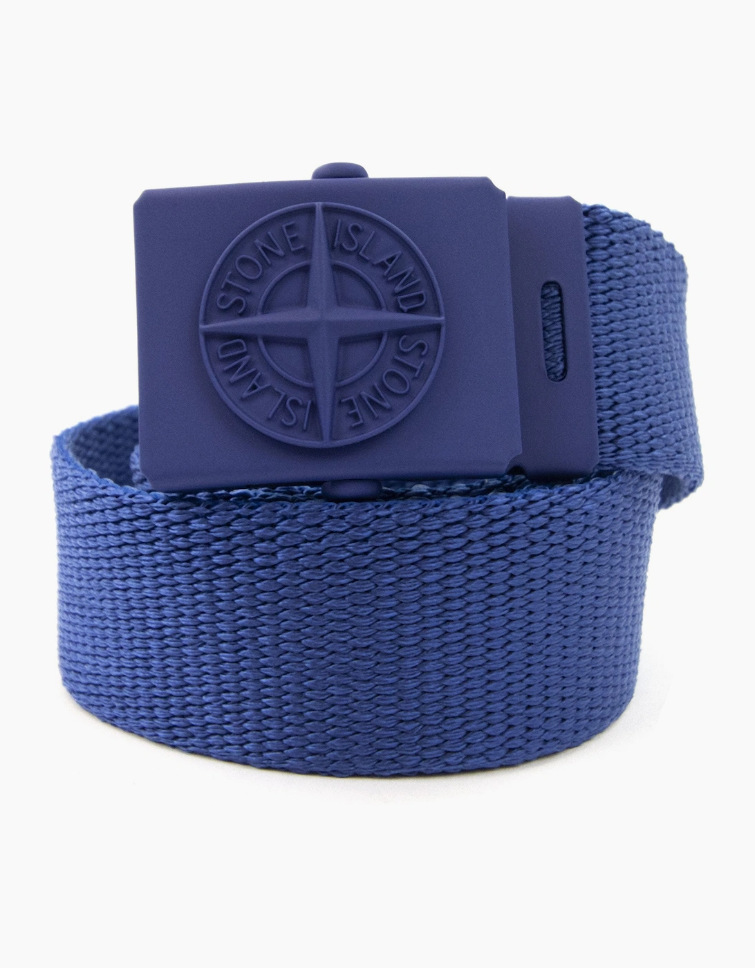 Stone Island Junior 90461 Embossed Logo Buckle Belt Blue V0024