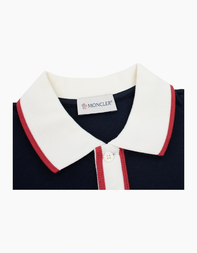 Moncler Junior Colour Block S/s Polo Navy 778