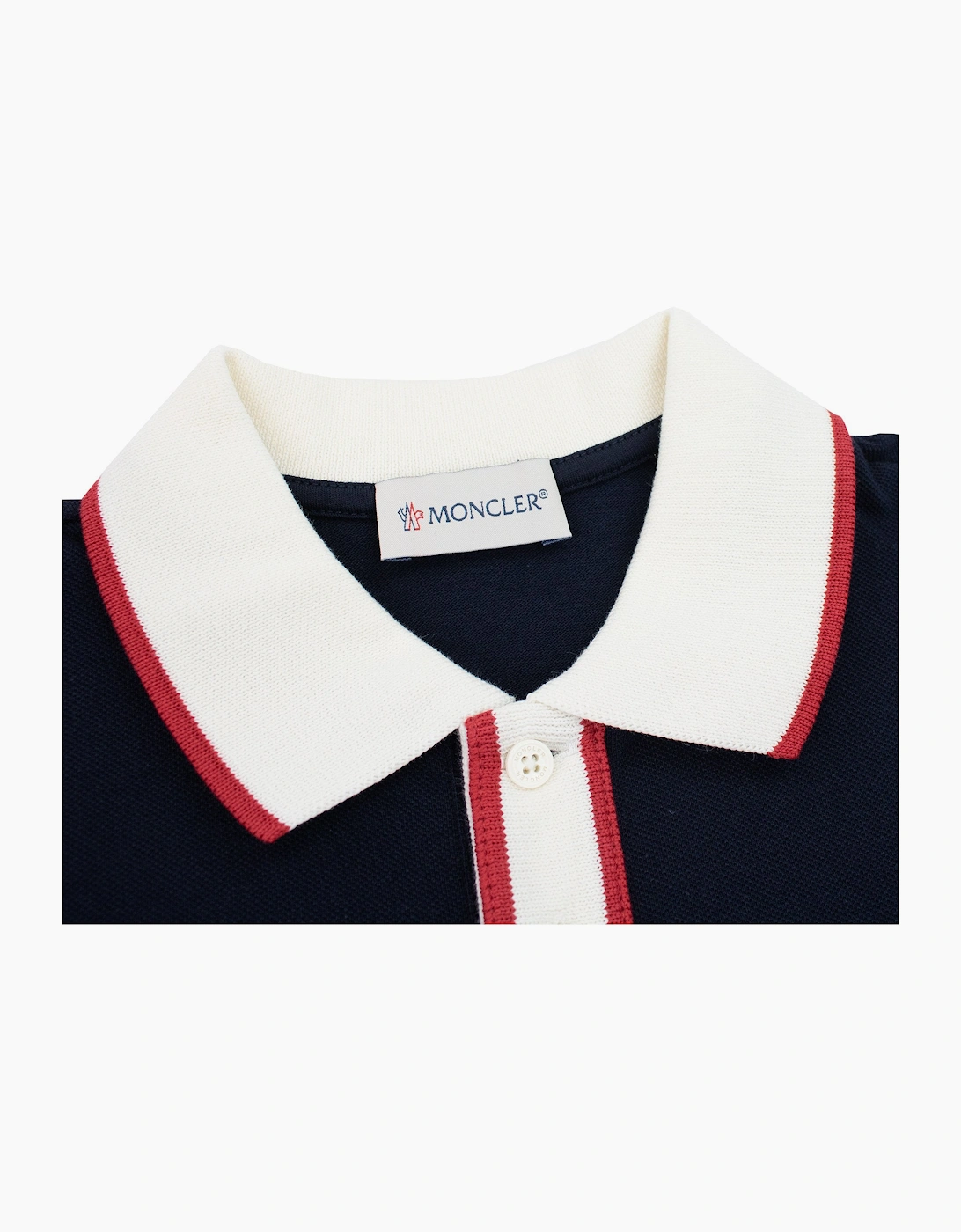 Moncler Junior Colour Block S/s Polo Navy 778