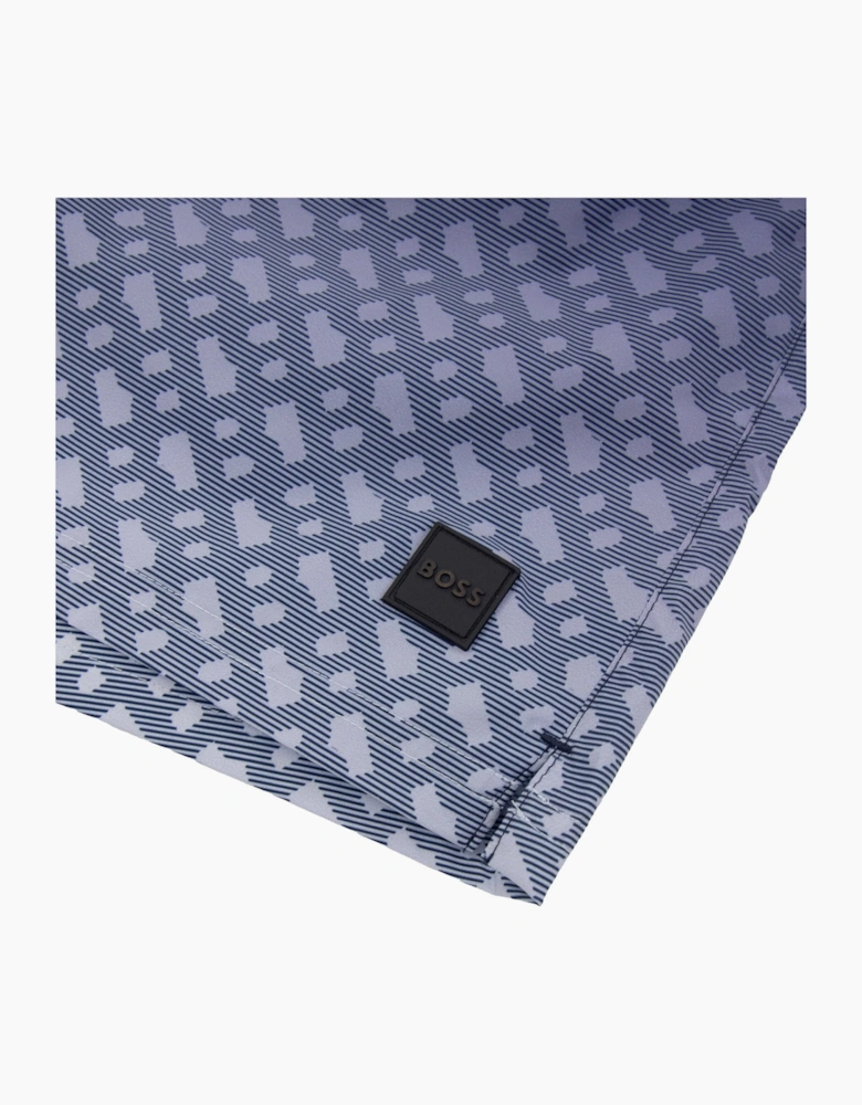 Hugo Boss Degrade Monogram Print Badge Swim Shorts Blue 413