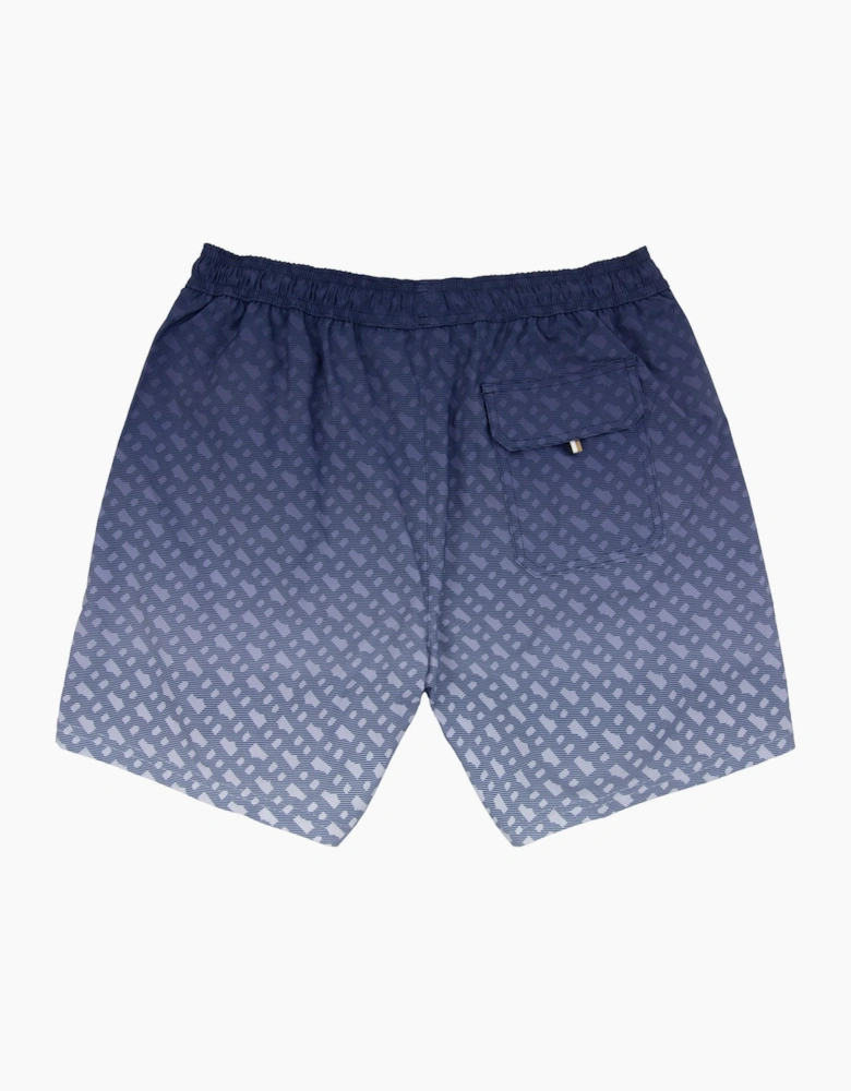 Hugo Boss Degrade Monogram Print Badge Swim Shorts Blue 413