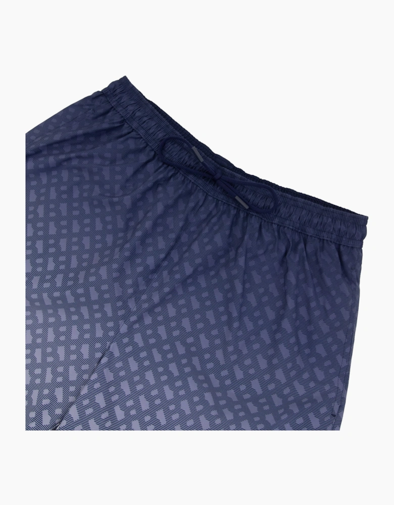 Hugo Boss Degrade Monogram Print Badge Swim Shorts Blue 413