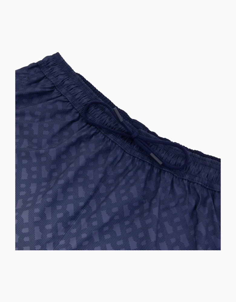 Hugo Boss Degrade Monogram Print Badge Swim Shorts Blue 413