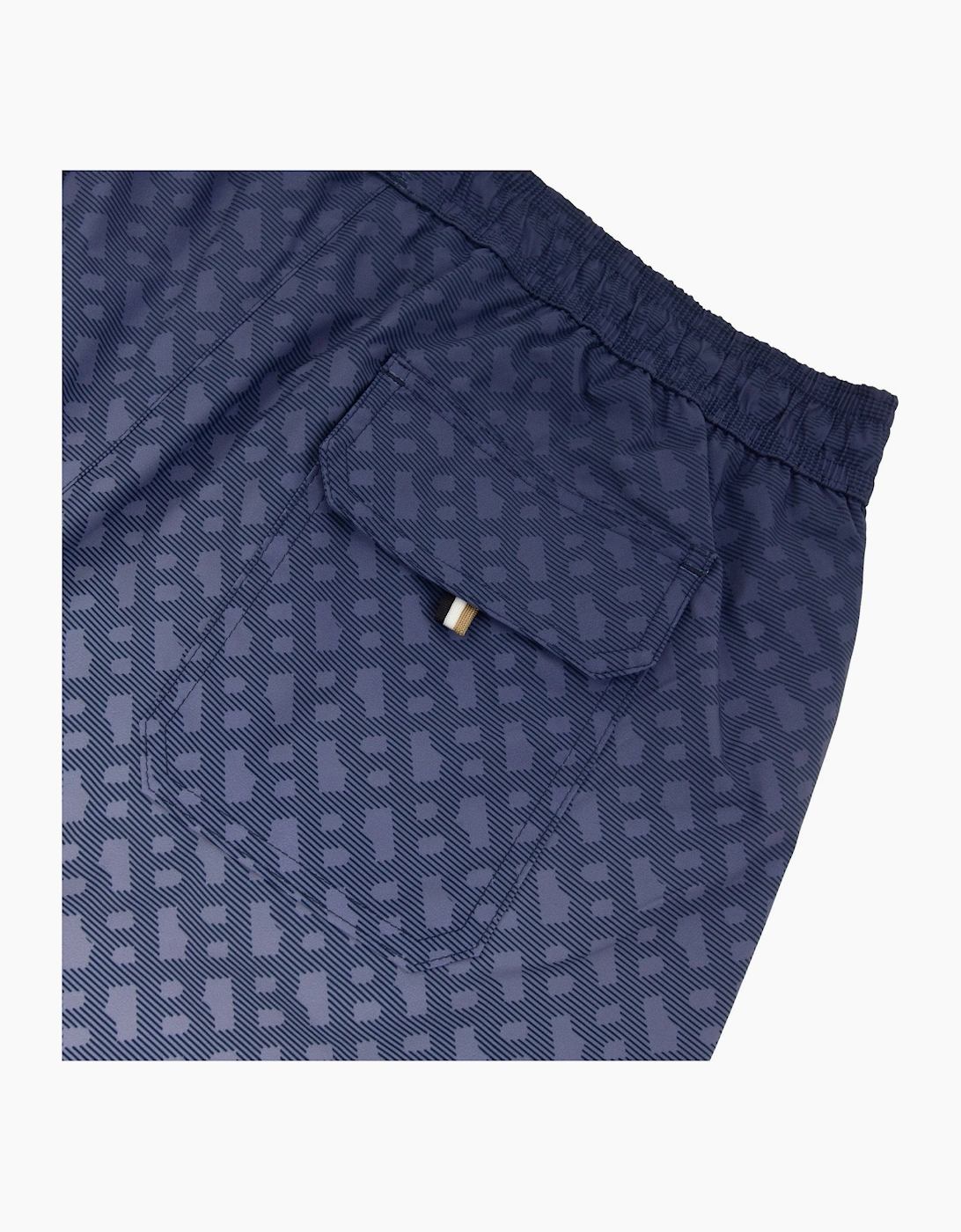 Hugo Boss Degrade Monogram Print Badge Swim Shorts Blue 413