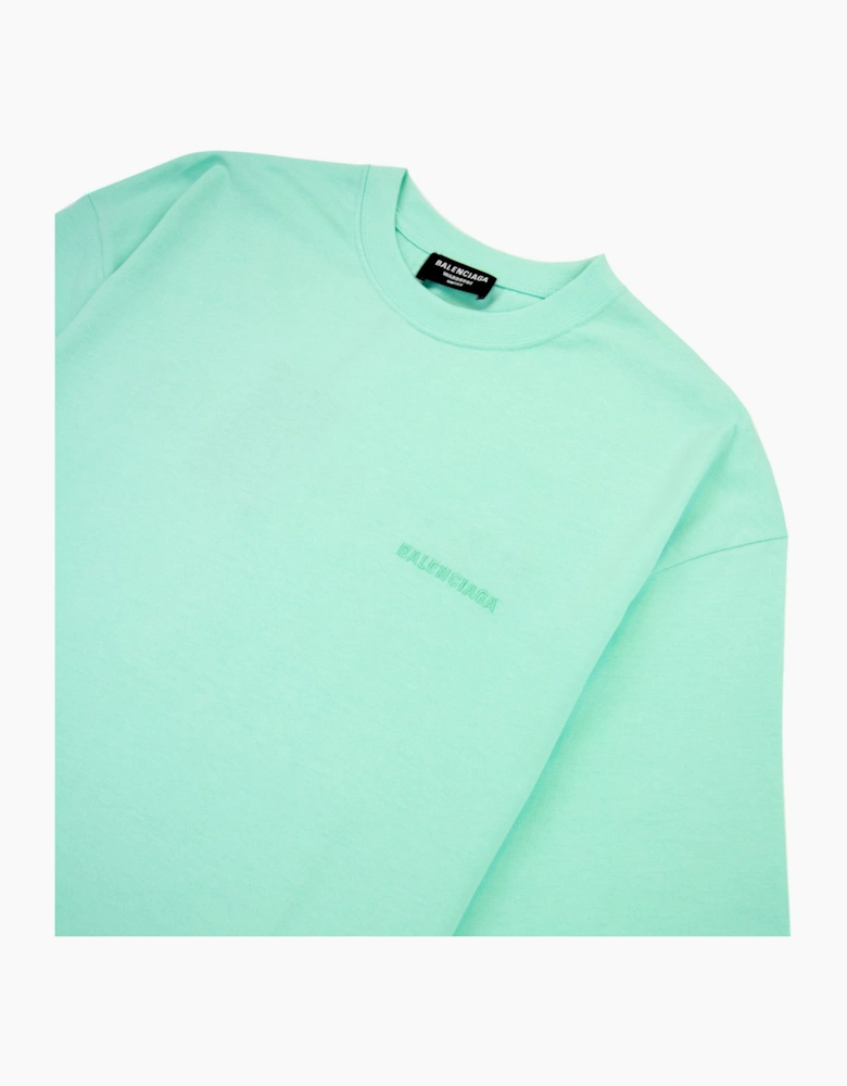 Balenciaga Logo Crewneck T Shirt Mint Green 3062