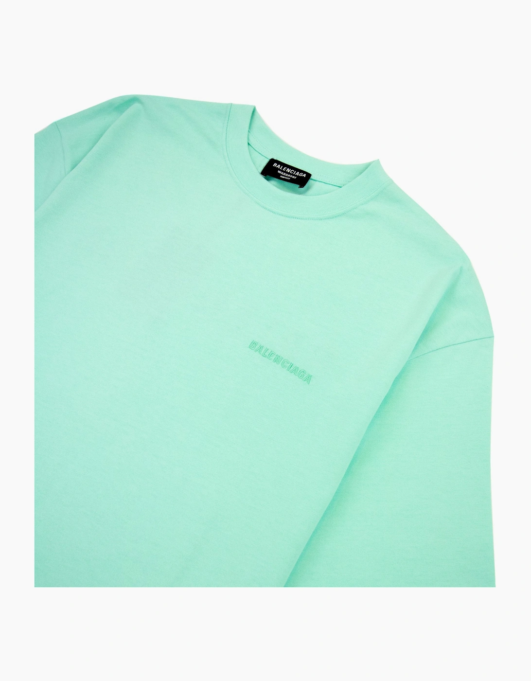 Balenciaga Logo Crewneck T Shirt Mint Green 3062