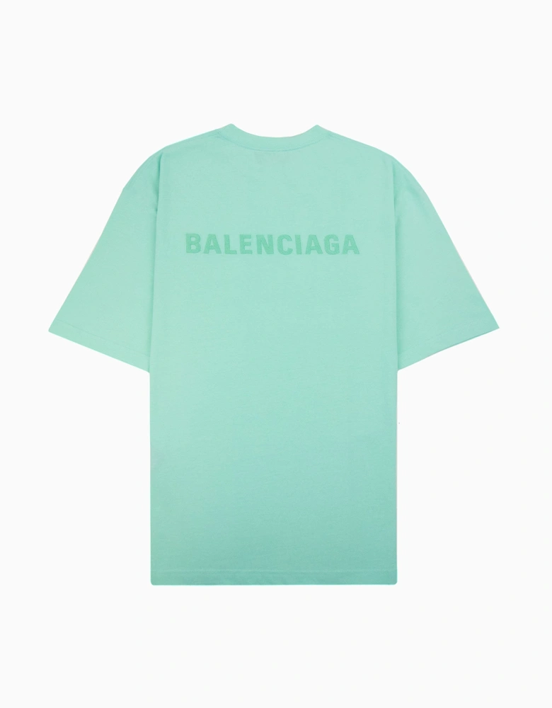 Balenciaga Logo Crewneck T Shirt Mint Green 3062