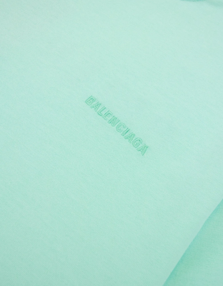 Balenciaga Logo Crewneck T Shirt Mint Green 3062