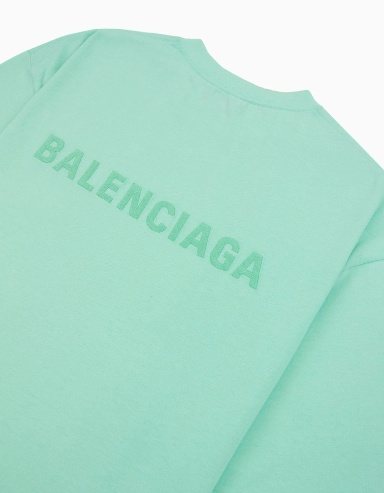 Balenciaga Logo Crewneck T Shirt Mint Green 3062