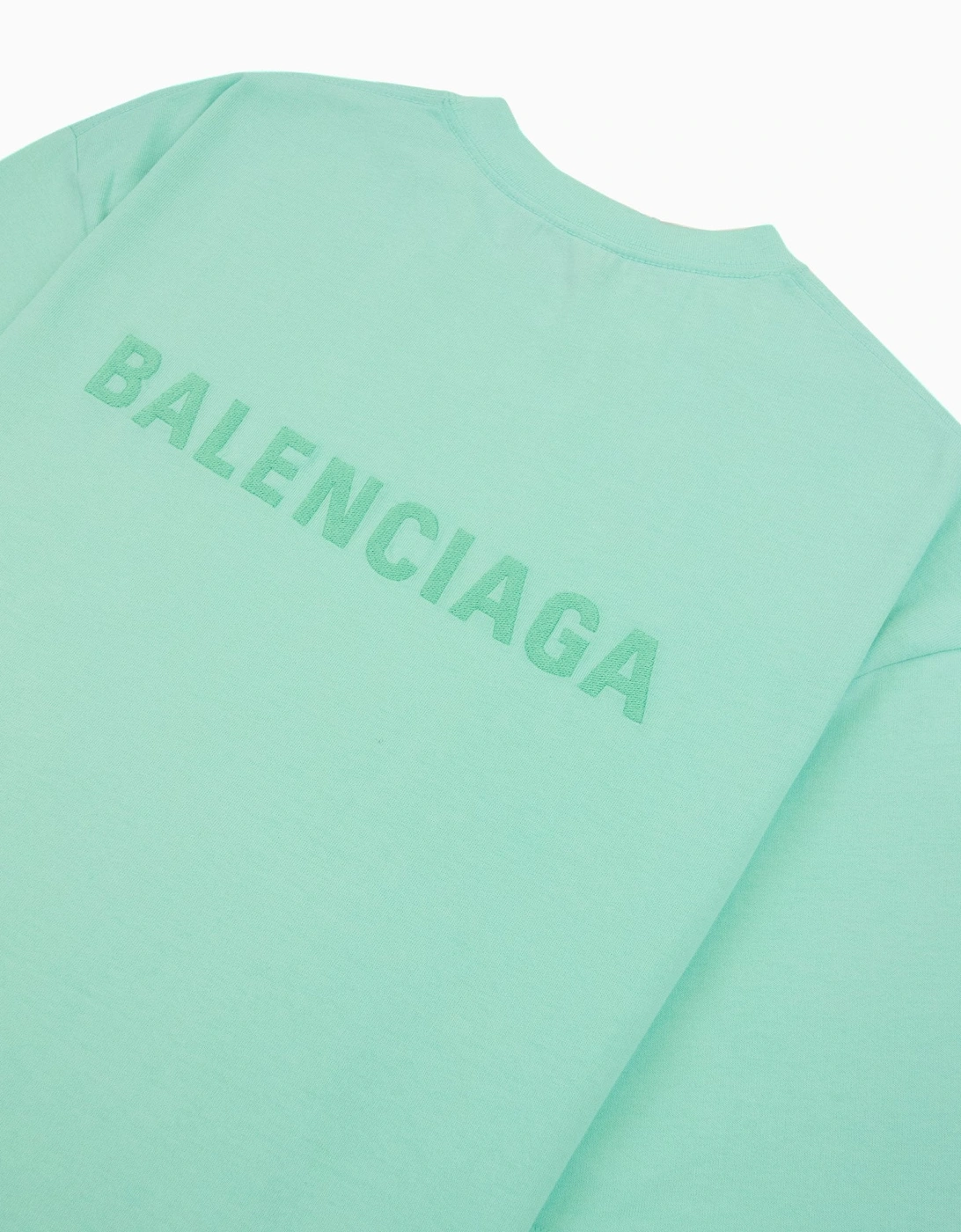 Balenciaga Logo Crewneck T Shirt Mint Green 3062