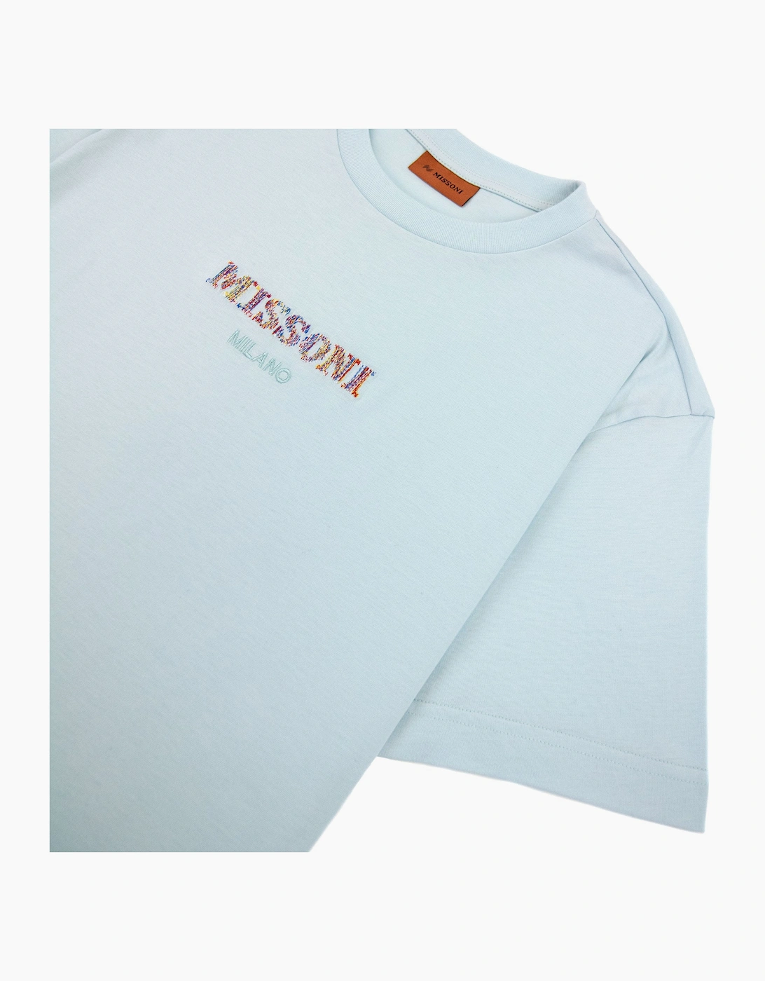 Missoni Embroiderd Milan Logo T Shirt Powder Blue S729x