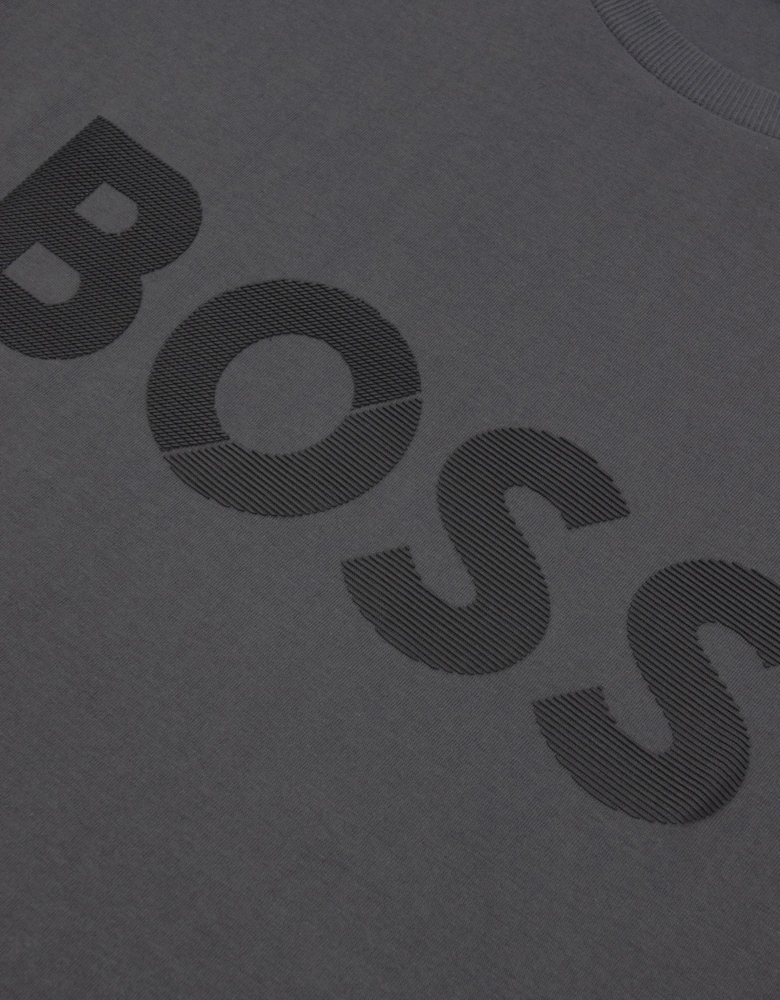 Hugo Boss Tape Logo Tee T Shirt Grey 027