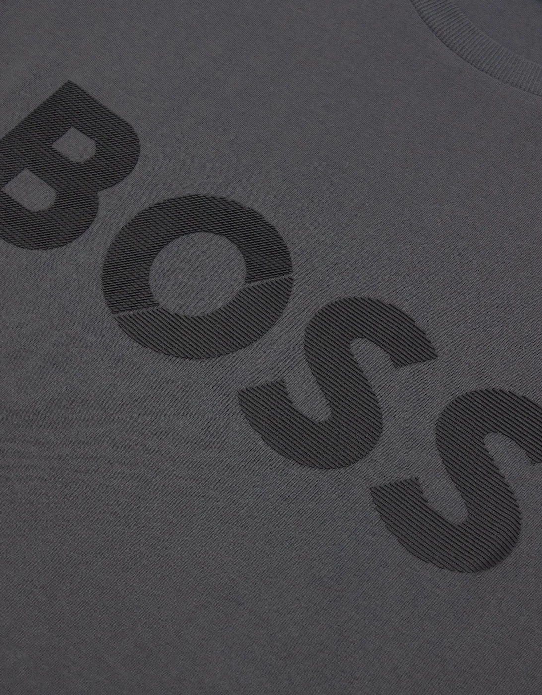 Hugo Boss Tape Logo Tee T Shirt Grey 027