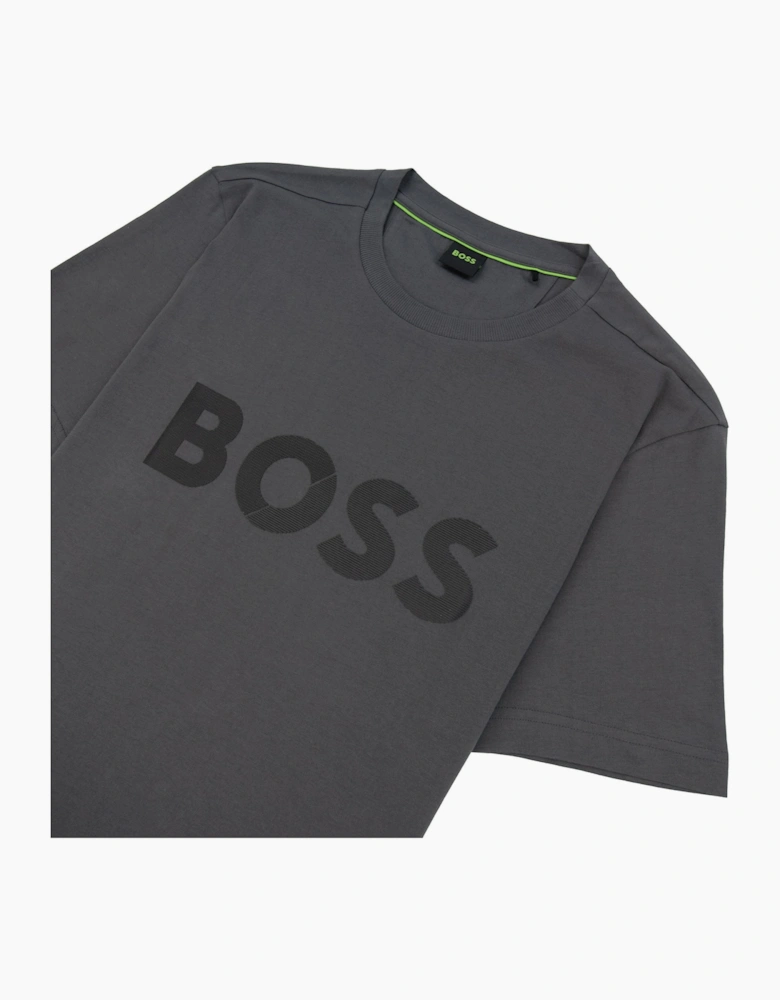 Hugo Boss Tape Logo Tee T Shirt Grey 027