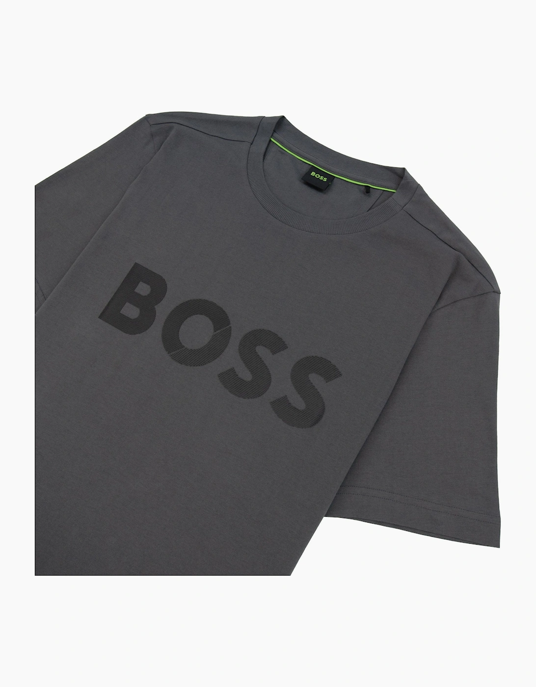 Hugo Boss Tape Logo Tee T Shirt Grey 027