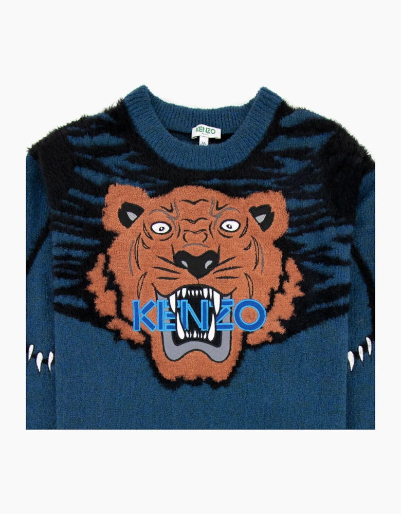 Kenzo Claw Tiger Jumper Blue/orange