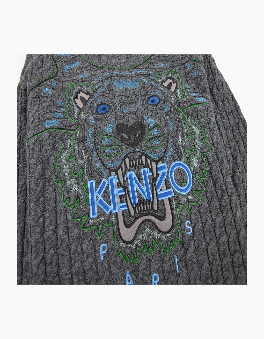 Kenzo Embroidered Logo Tiger Knitted Sweatshirt Dark Grey SA30