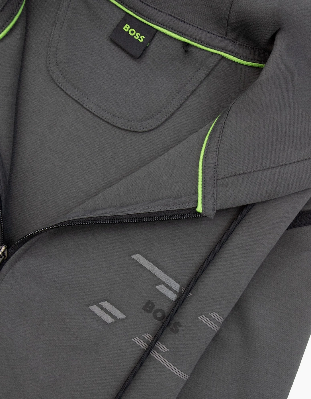 Hugo Boss Saggy Tape Tracksuit Top Grey 027