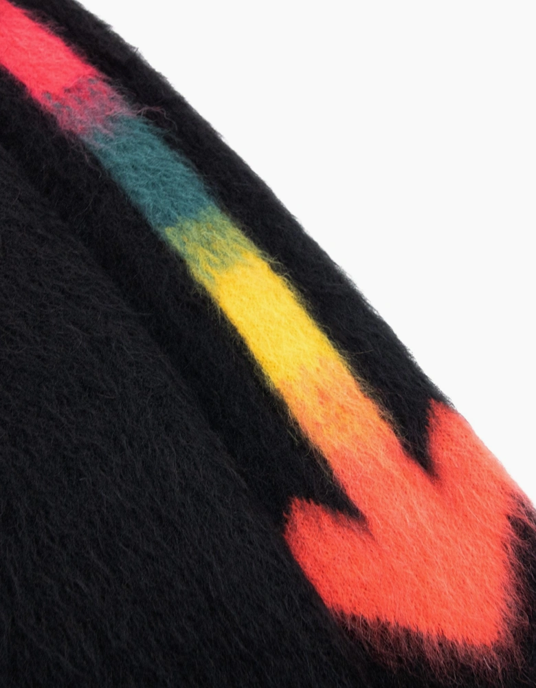 Off White Fuzzy Arrows Crewneck Sweatshirt Black Rain Bow