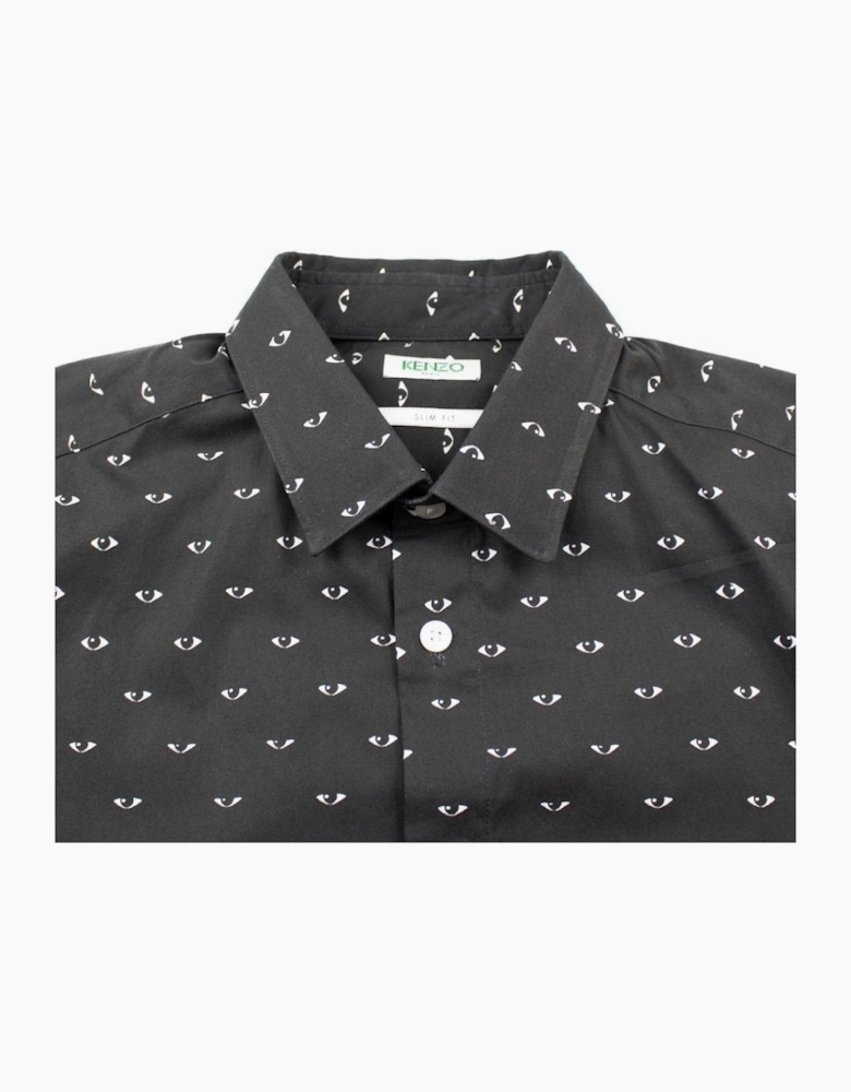 Kenzo Eye Print Long Sleeve Shirt Black