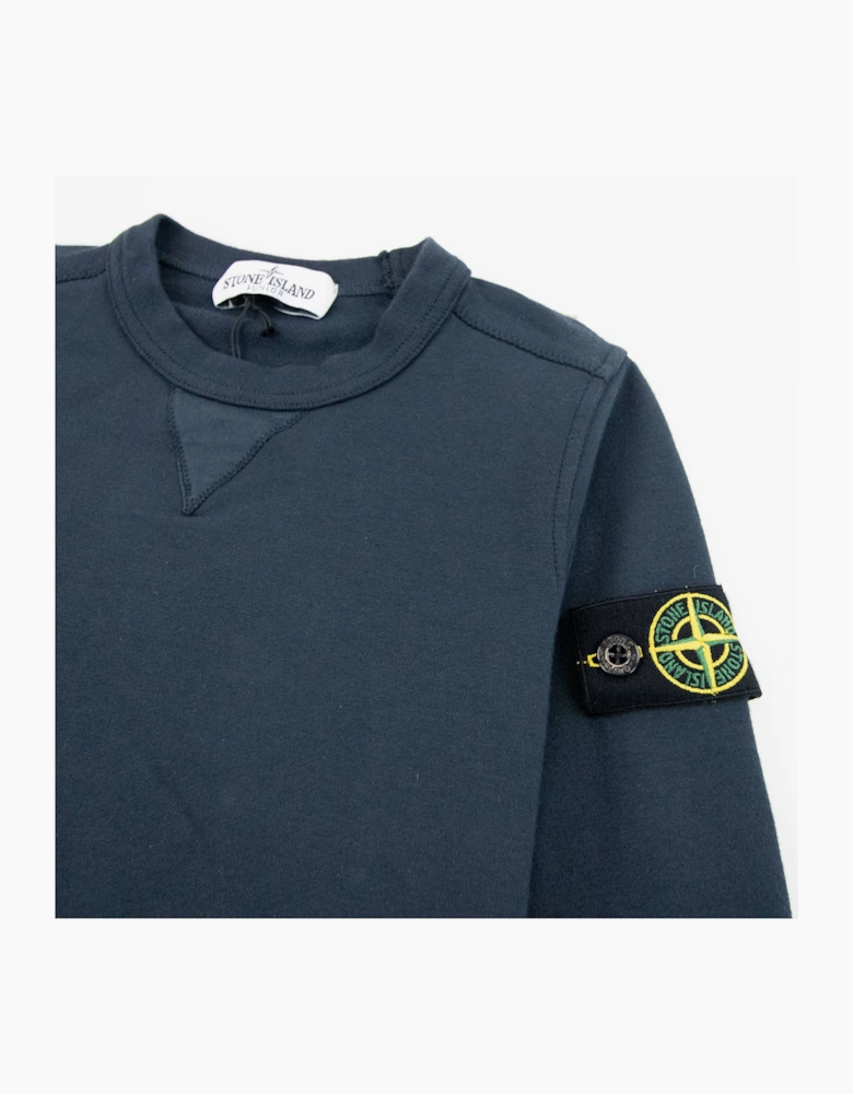 Stone Island Junior Logo Plaque Sweatshirt Navy V0020