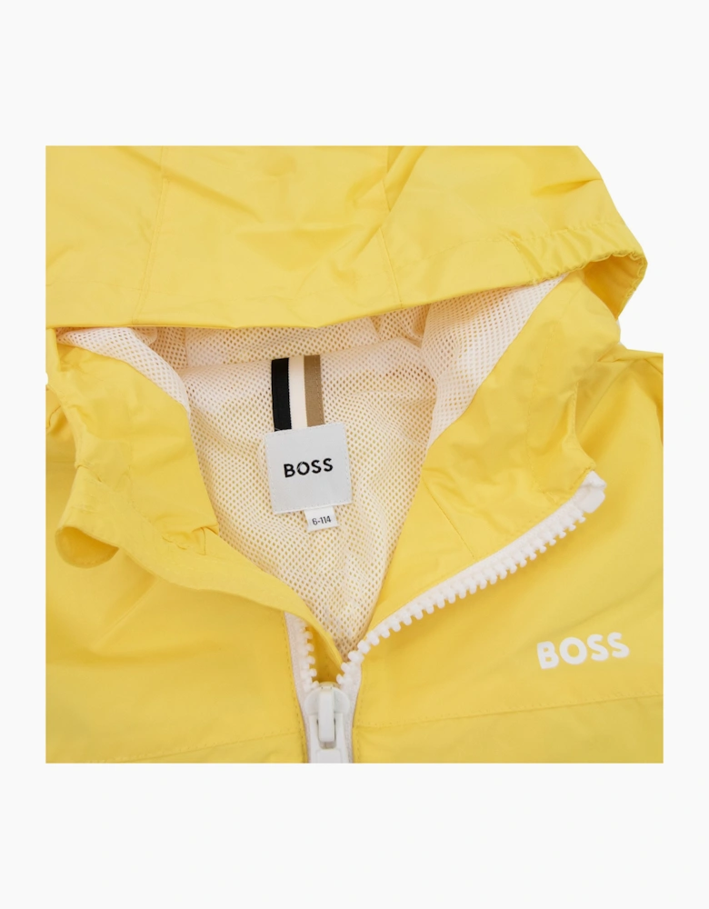 Hugo Boss Kids Logo Wind Breaker Jacket Yellow 528