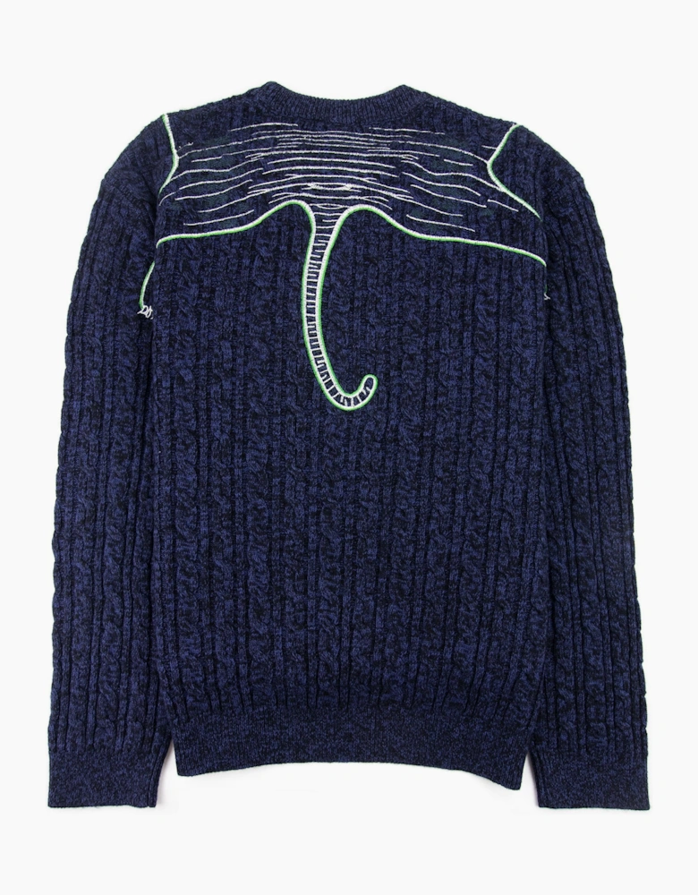 Kenzo Claw Tiger Knitted Jumper Blue
