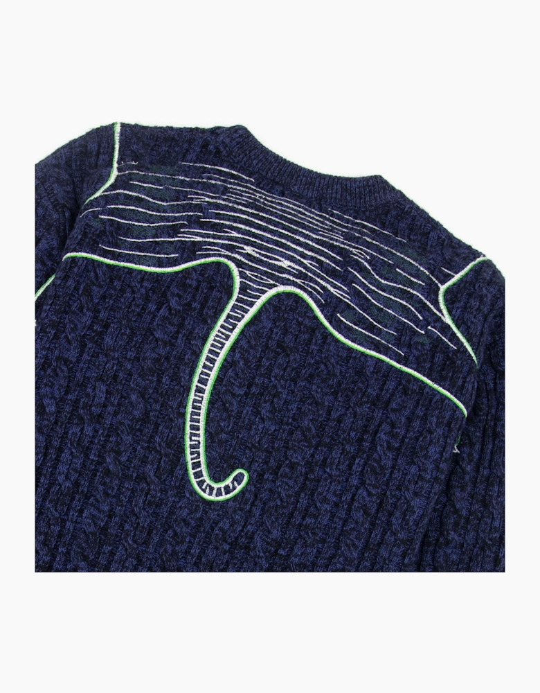Kenzo Claw Tiger Knitted Jumper Blue