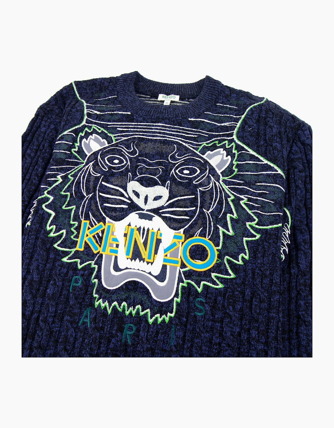 Kenzo Claw Tiger Knitted Jumper Blue