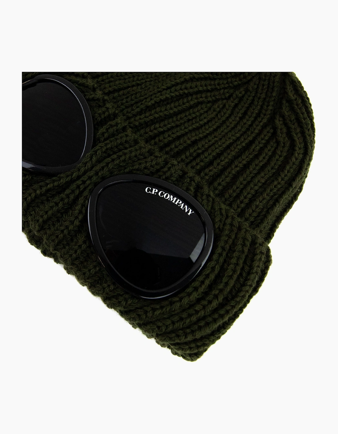 Cp Company Undersixteen Kids Merino Wool Goggle Beanie Khaki 683