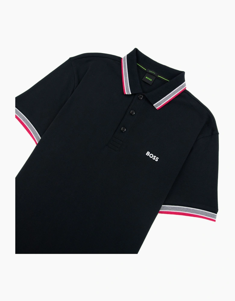Hugo Boss Embroidered Logo Paddy Polo Black 002