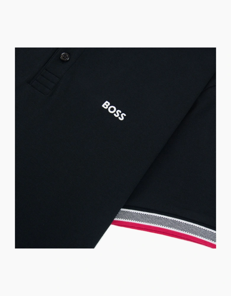 Hugo Boss Embroidered Logo Paddy Polo Black 002