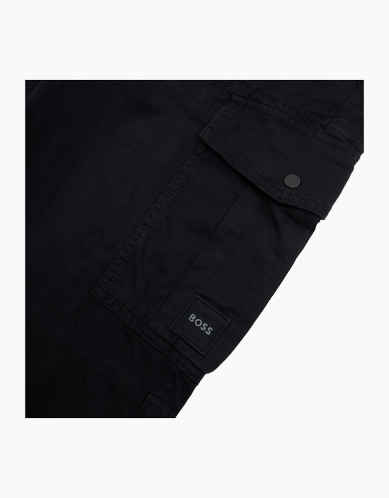 Hugo Boss Sisla 5 Logo Patch Stretch Cargo Pants Black 001