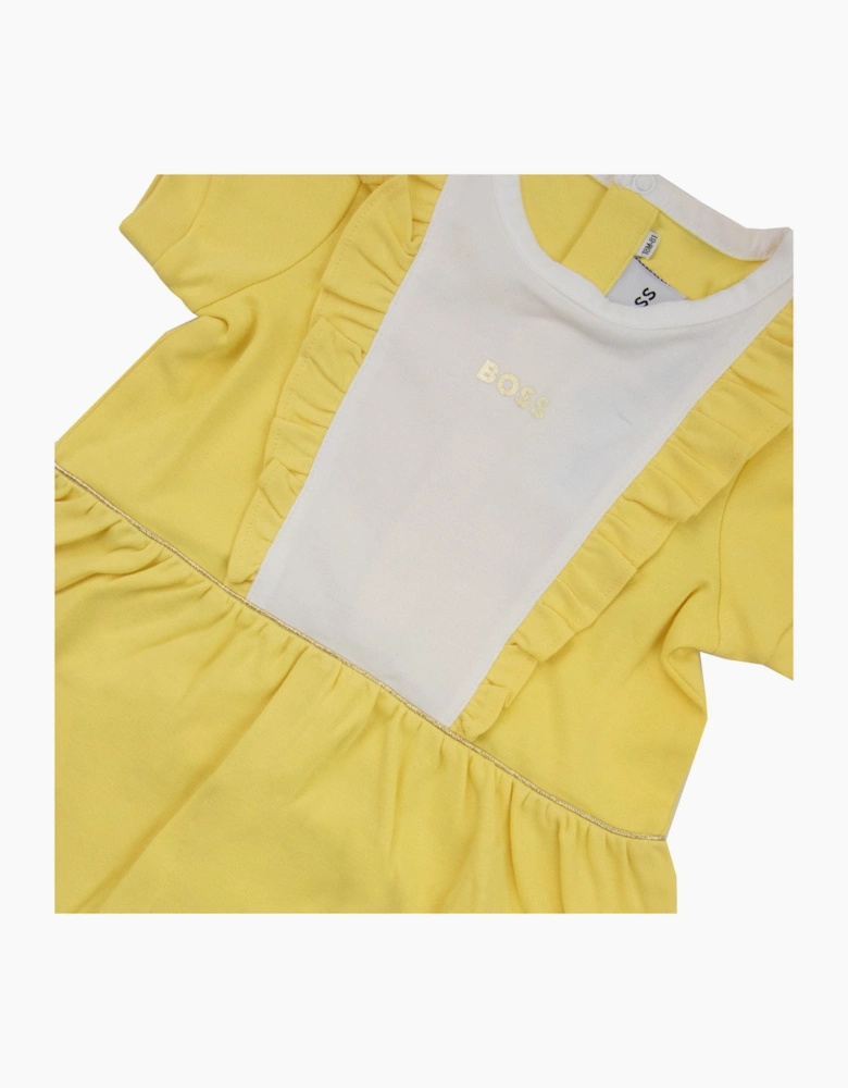 Hugo Boss Kids Baby Girl Frill Dress Yellow 528
