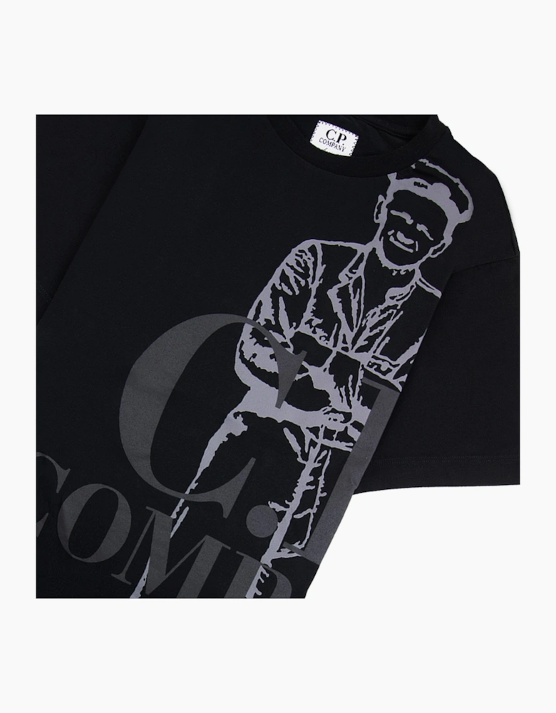 Cp Company Undersixteen 30/1 Maxi Logo T Shirt Black 999